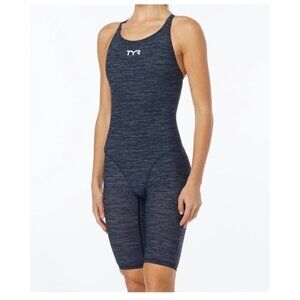 Competitive swim Tech Suit TYR Women's Solid Fusion 2 Open Back Tech Black/36